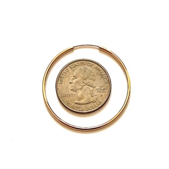 14k Real Gold hoop earrings | hoop earrings | 1.5 mm thickness | Real Gold | - Picture 6 of 9